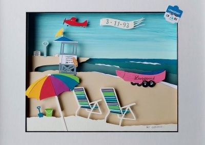 Hand-cut Paper Beach Scene in 3D